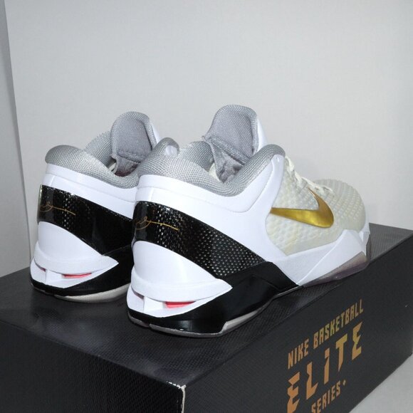 Nike Zoom Kobe VII 7 System Elite 2012 511371-100 White Metallic Gold US 11 DS - Picture 7 of 13